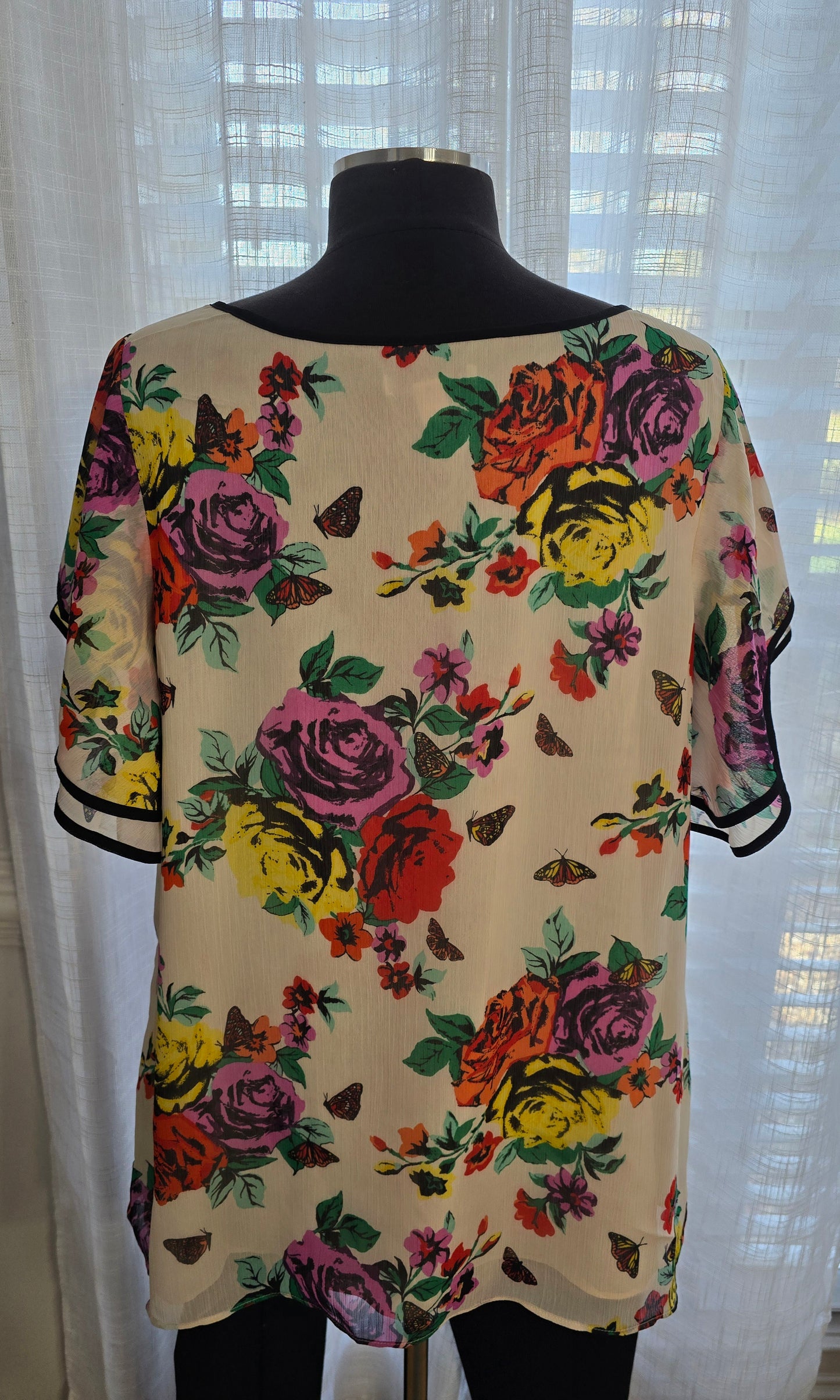 Isaac Mizrahi Live! Floral Blouse Sz 1X