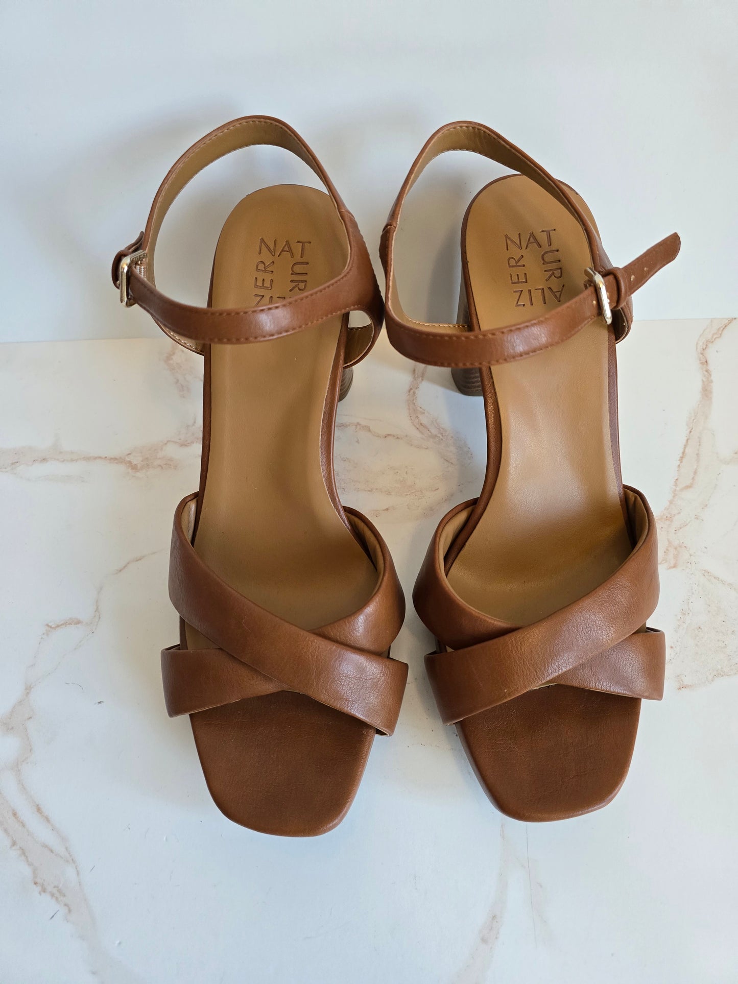 Naturalizer Morgan Ankle Strap Platform Brown Sandal Sz 12