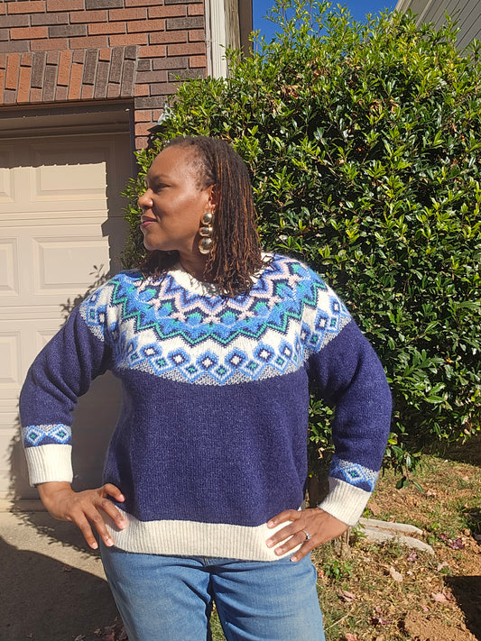 Old Navy Blue Adirondack Sweater Sz XXL