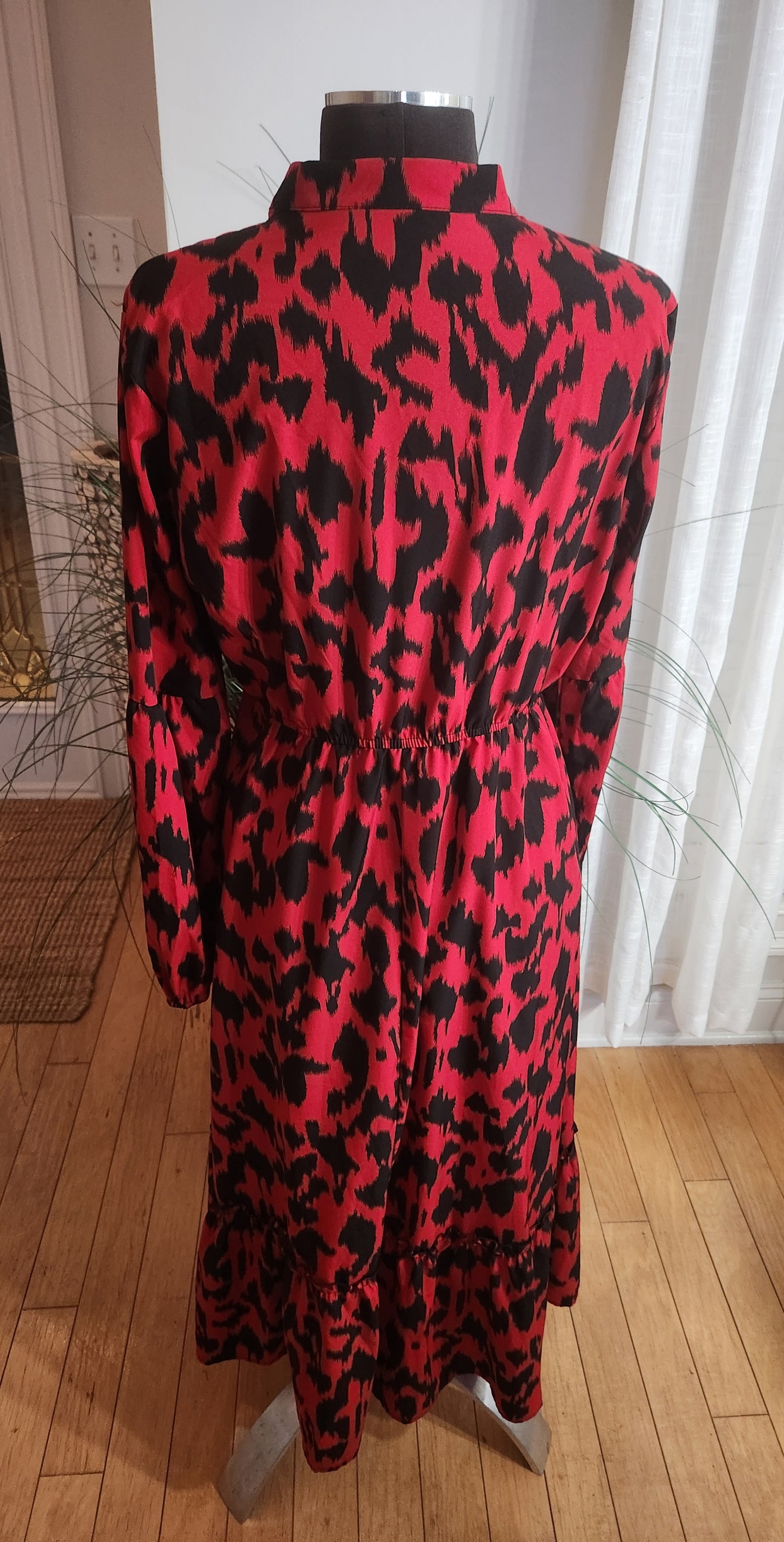 Shein Red & Black Dress Sz L
