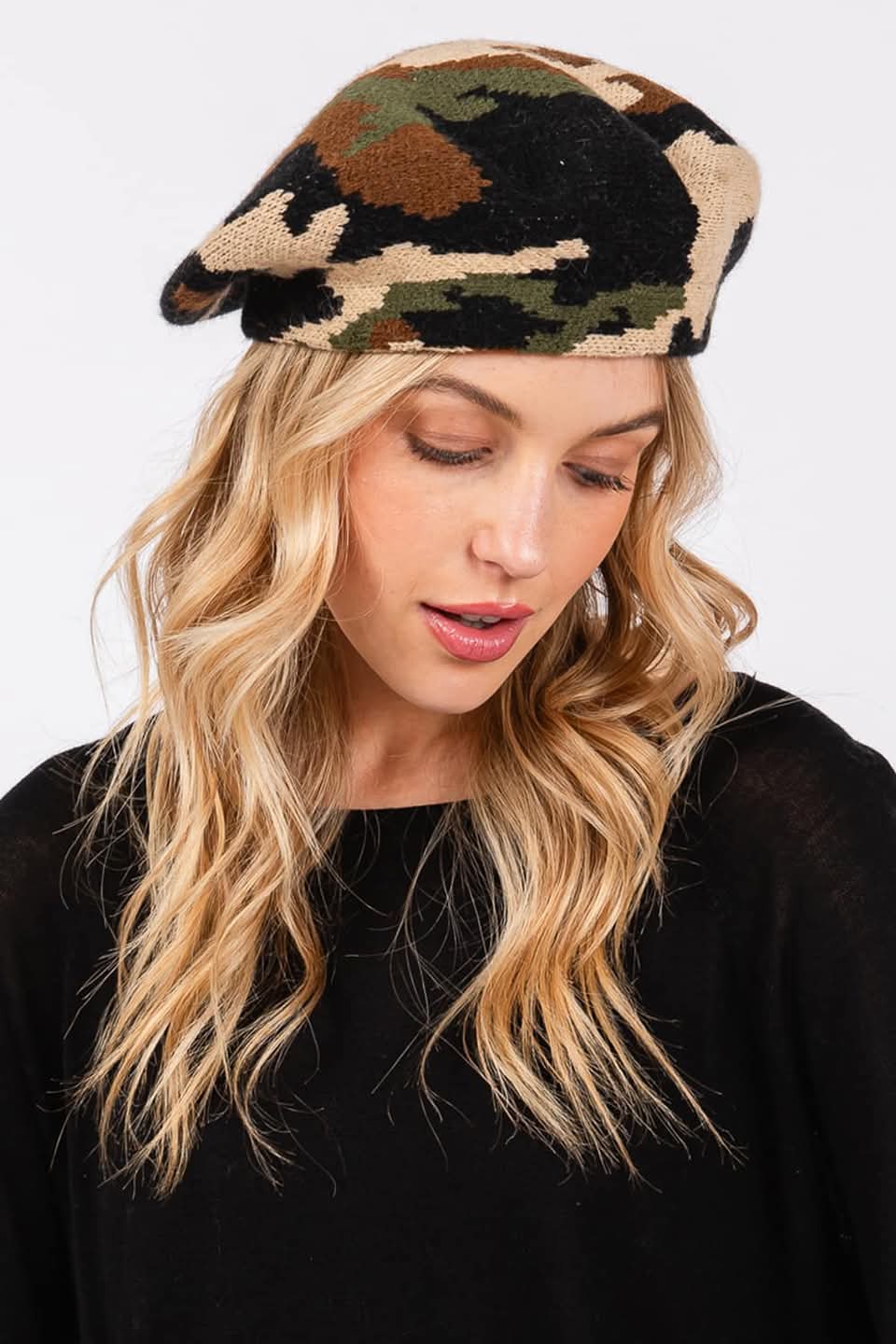 Camo Print Tam Beret