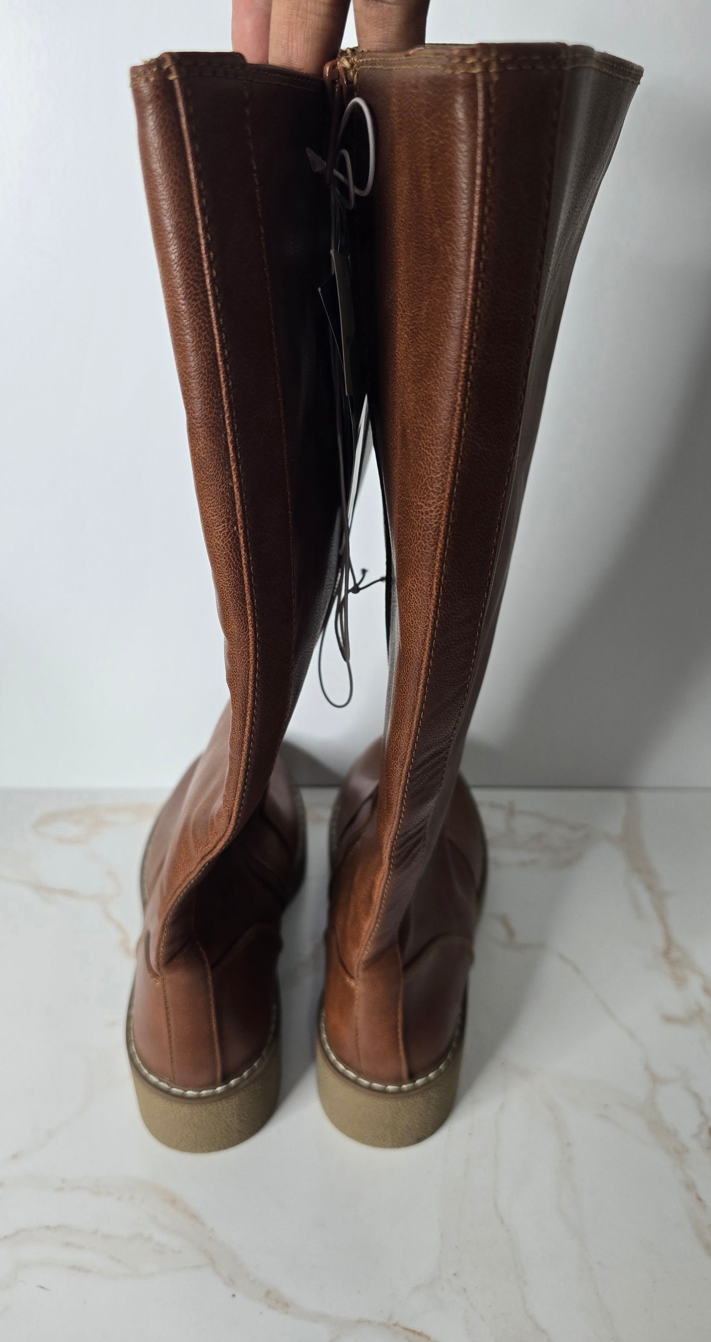 Universal Thread Cognac Faux Leather Boots Sz 6.5