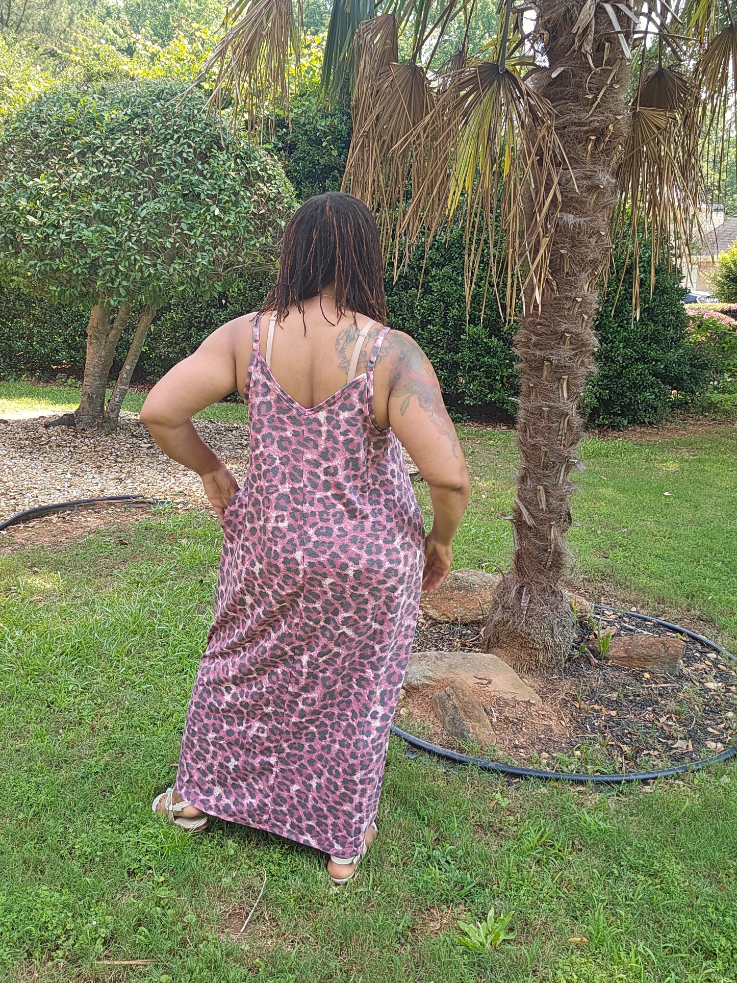Pink Animal Print Maxi Dress