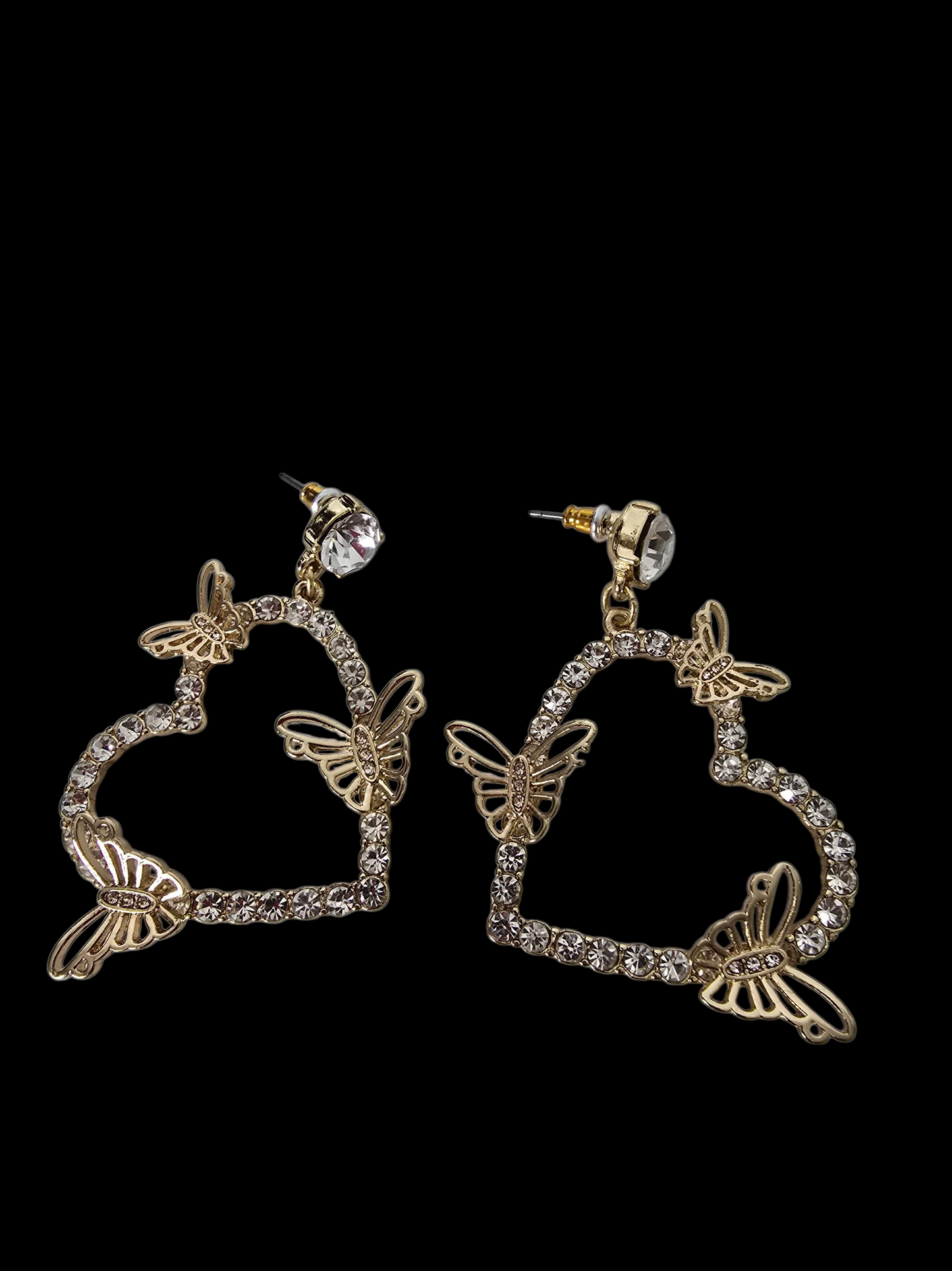 Butterfly Heart Earring Gold