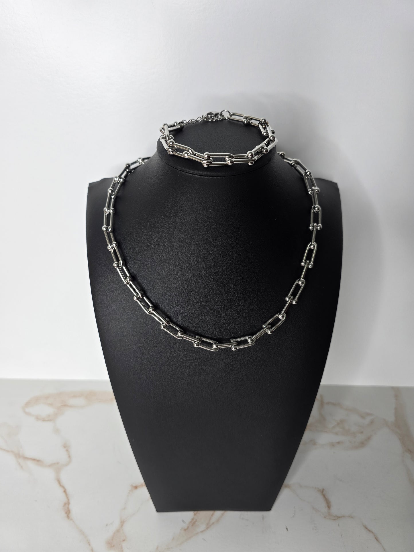 The Knot Two Piece Stainless Steel Necklace Set