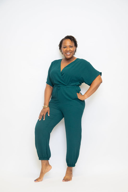 Winter Green Dressy Jumpsuit Sz S (fit up to M)
