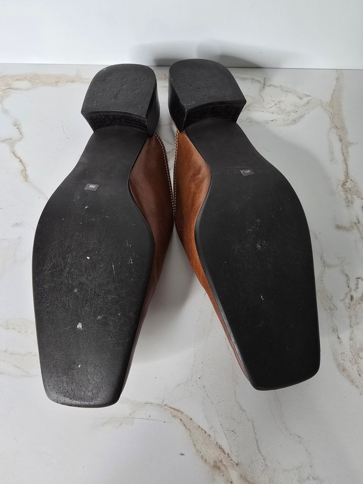 Franco Sarto Brown Leather Mule Sz 9