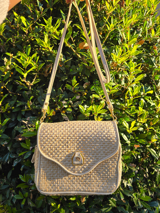 Etienne Aigner Vintage Woven Crossbody Bag