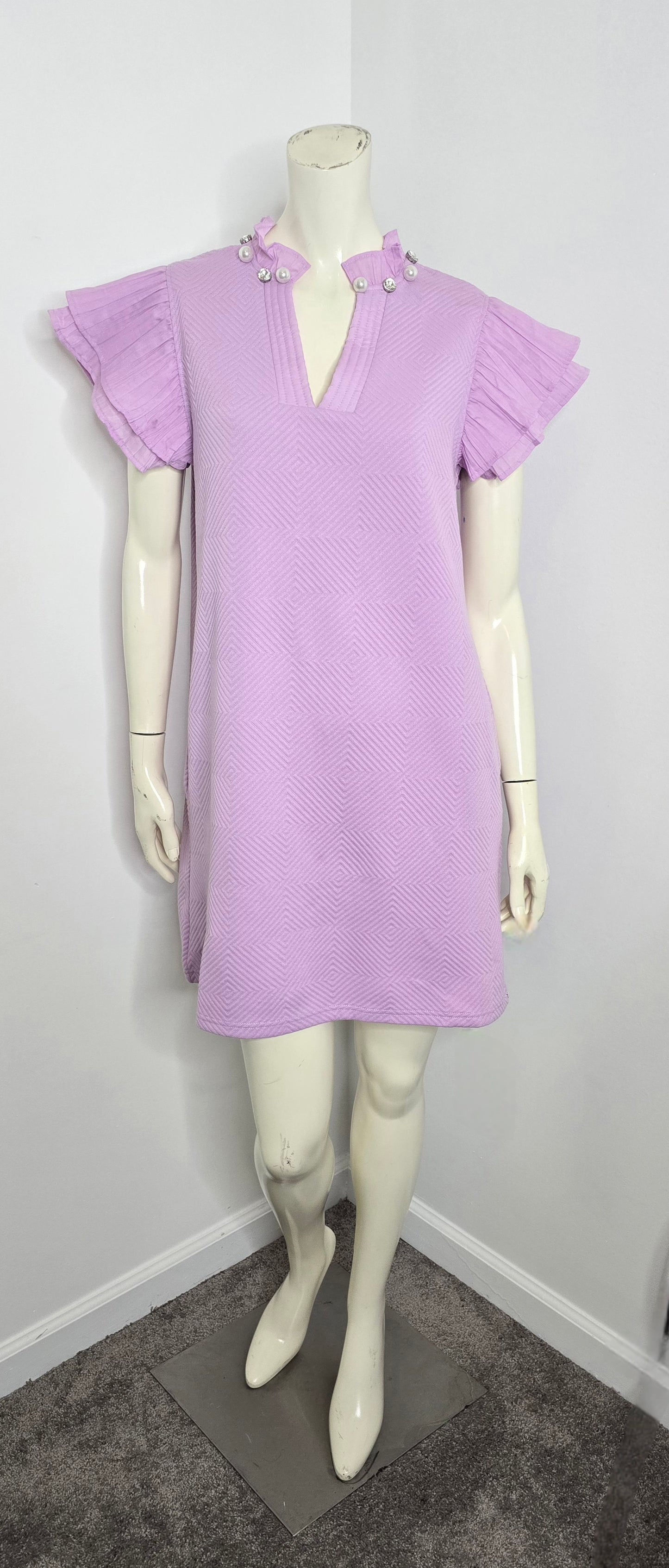 Simply Southern Embellished Quilted Dress in Orchid