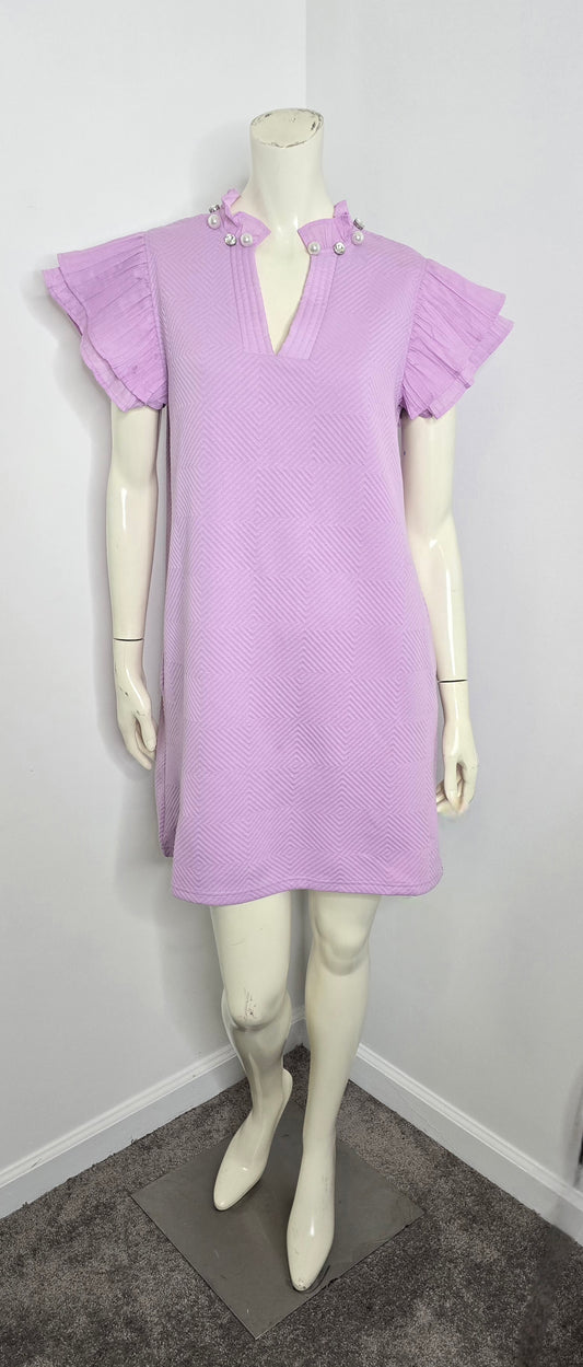 Simply Southern Embellished Quilted Dress in Orchid