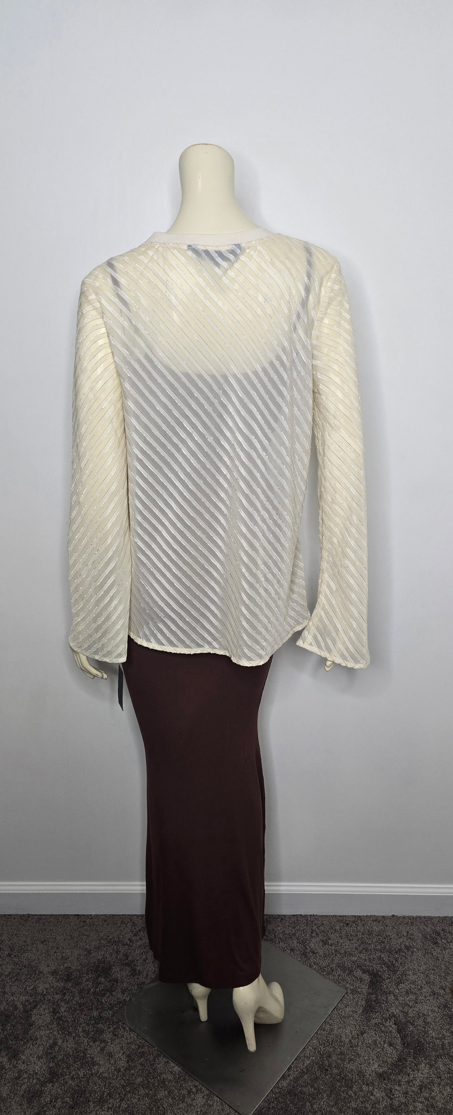 Rachel by Rachel Roy Sheer Shimmer Blouse Sz XL