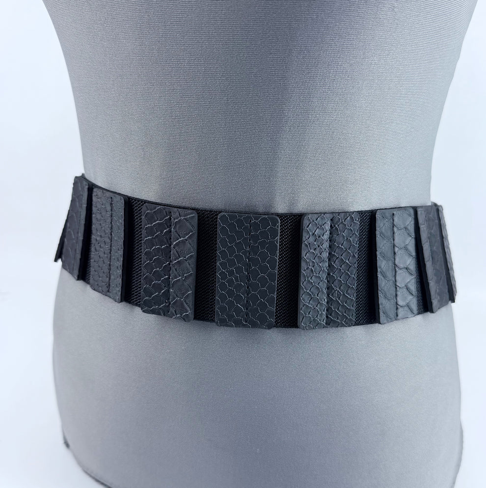 Black Faux Skin Belt Fits Sz L/XL