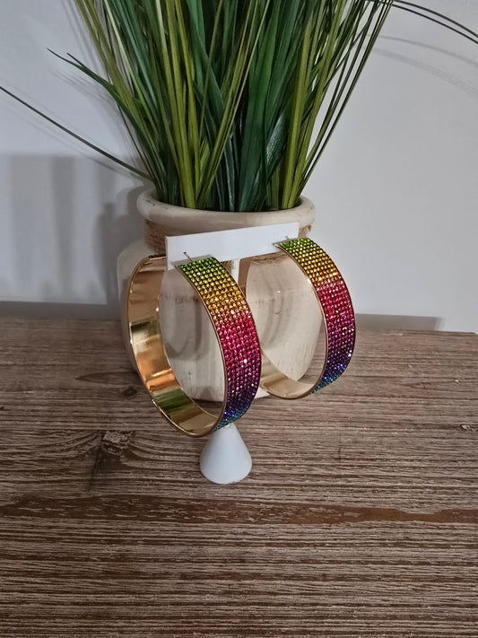 Rainbow Bling Hoop