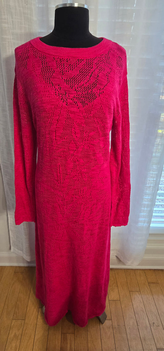 A New Day Fuchsia Knit Maxi Dress Sz XXL