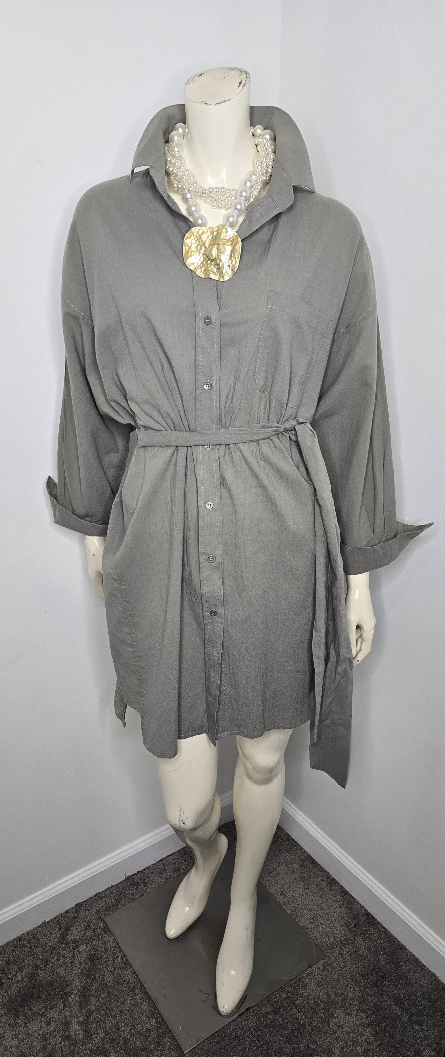Hi-Rise Olive Shirt/Dress Sz M/L