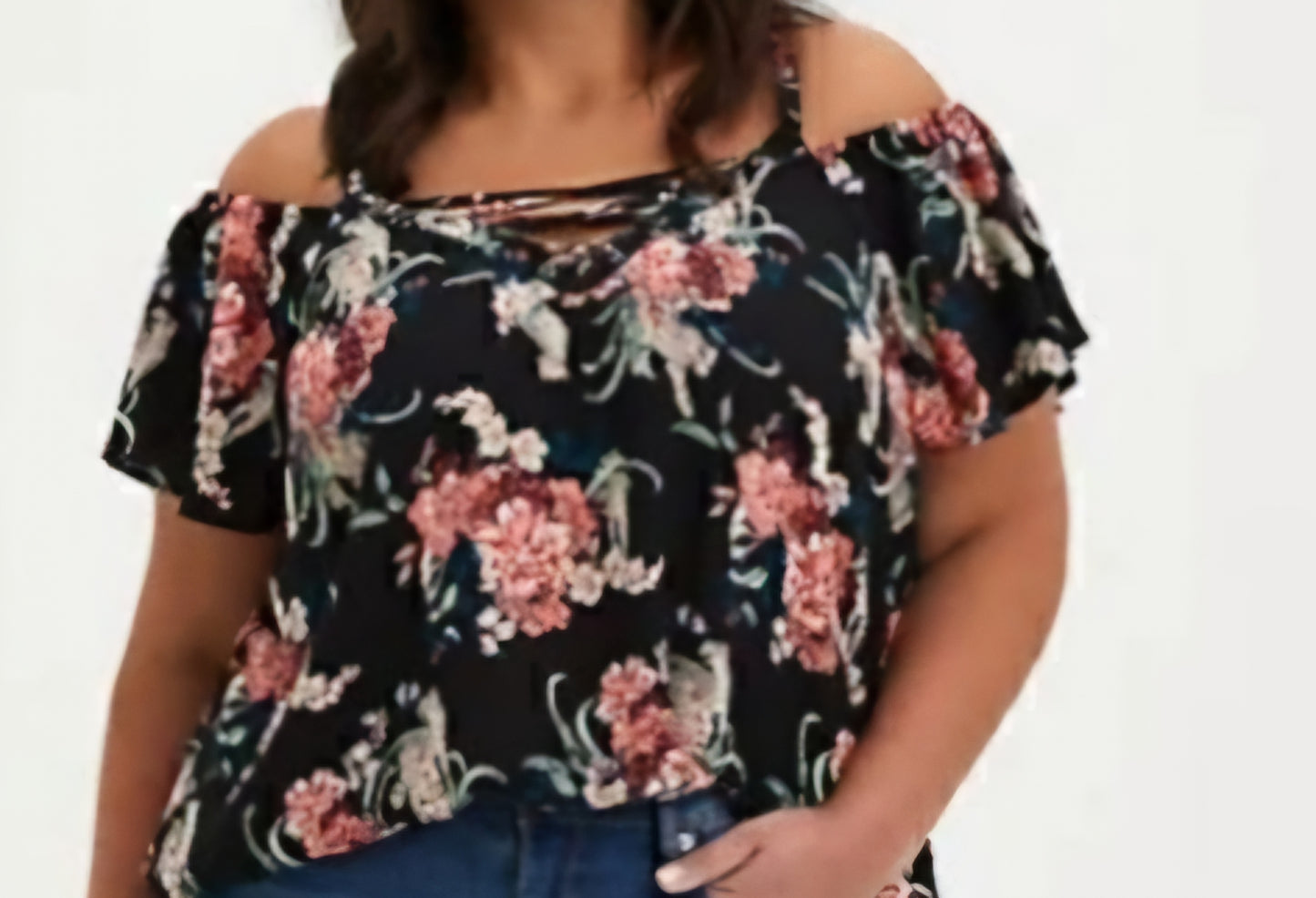 Torrid Floral Cold Shoulder Top Sz 3X