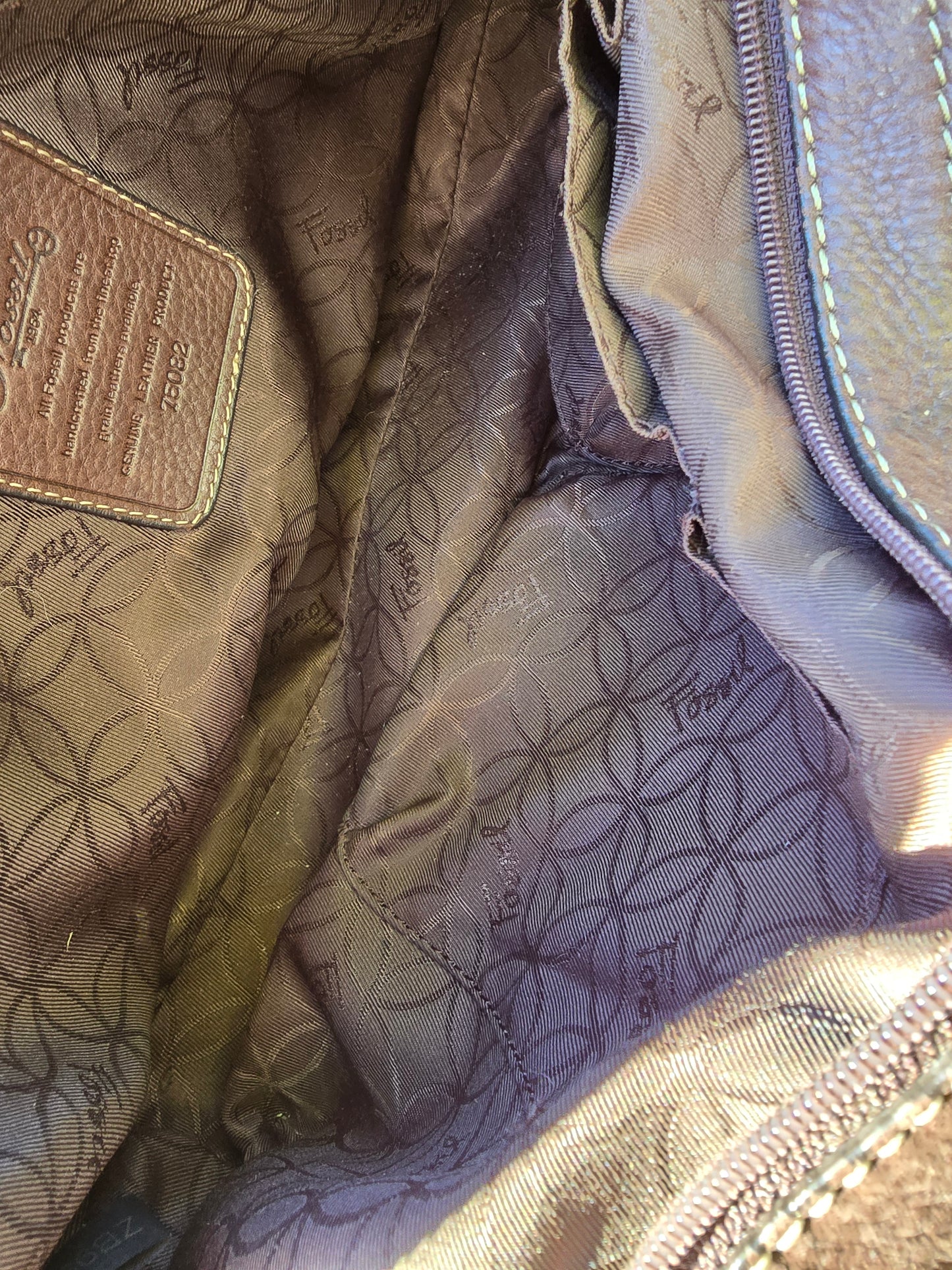Fossil Brown Leather Shoulder Handbag