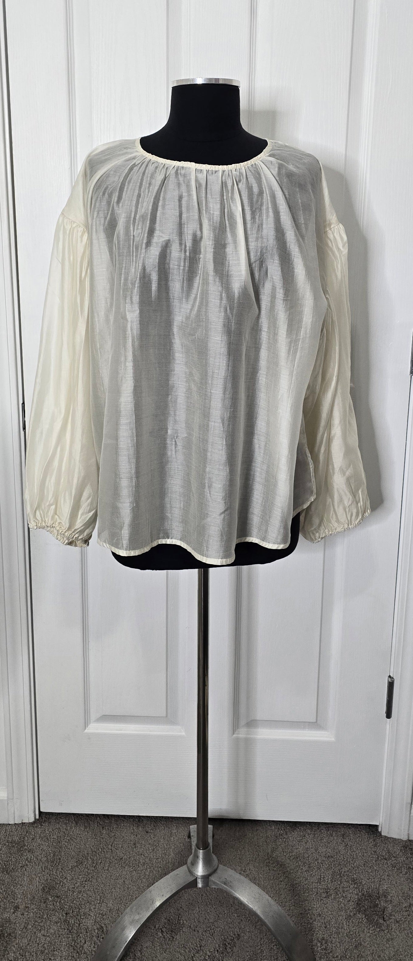Future Collective Sheer Balloon Sleeve Blouse Sz 1X
