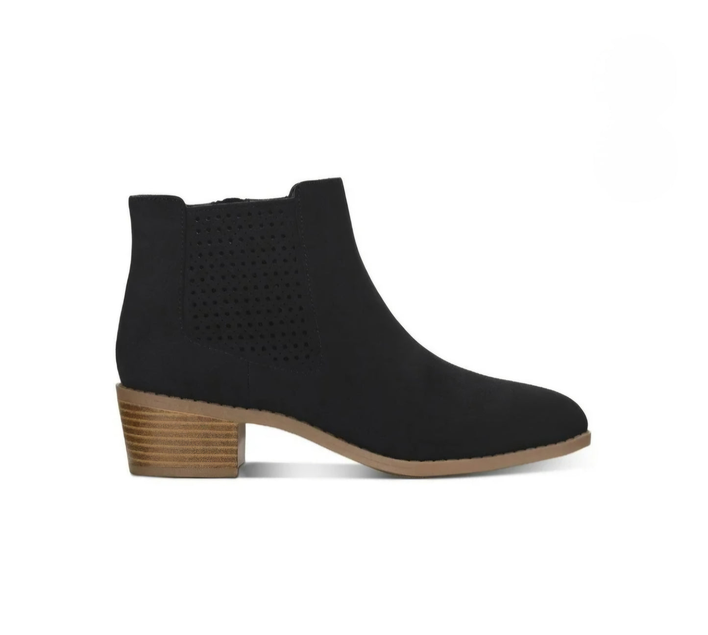 Style & Co. Womens Gerddie Black Faux Suede Perforated Ankle Boots Sz 9
