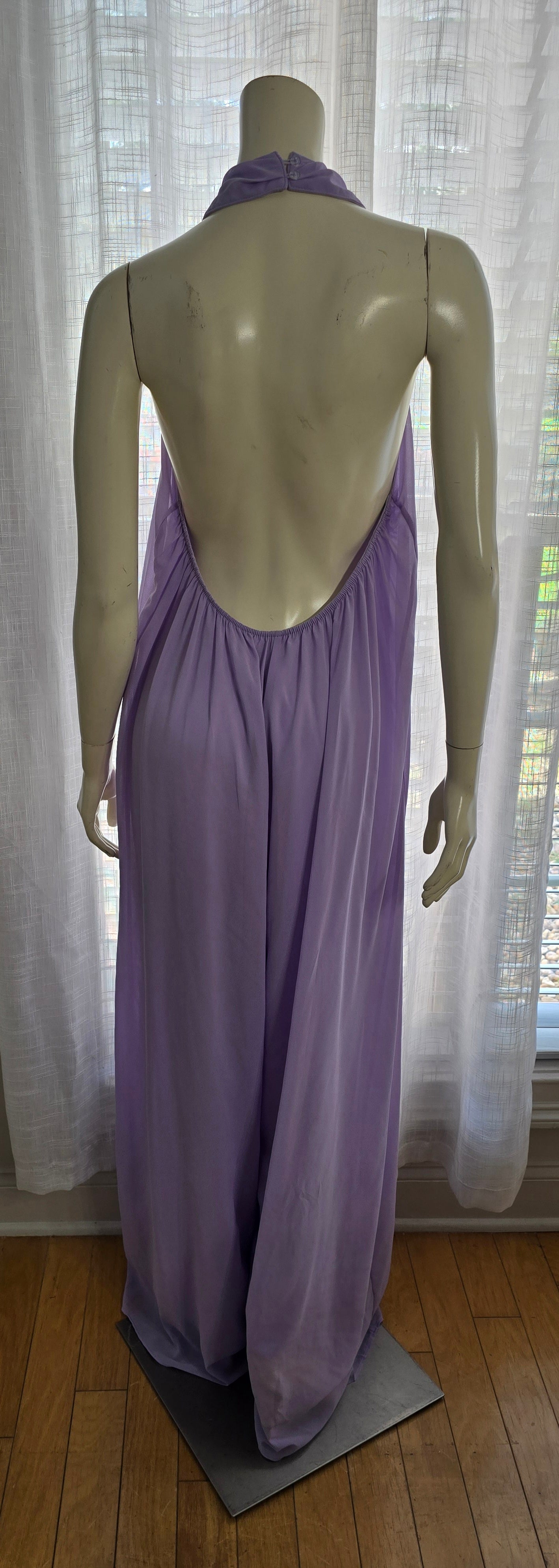 Chiffon Wide Leg Light Purple Jumpsuit - Best Fit XL