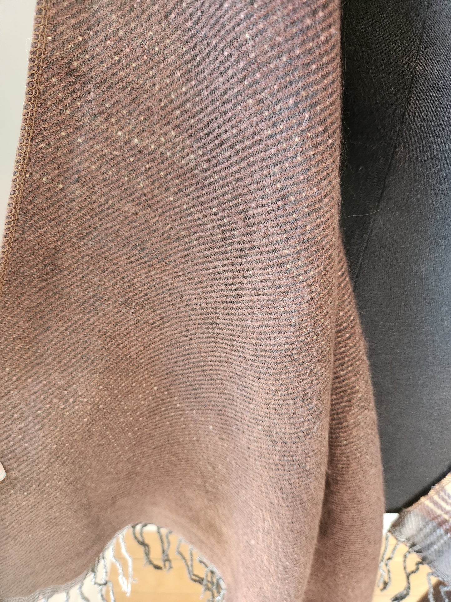 Plaid Pink & Brown Shawl One Size