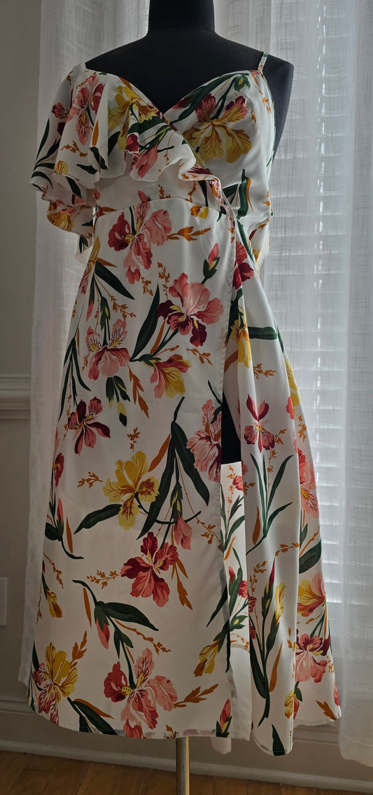 Boohoo Ruffle Open Back Skater Dress Sz 10