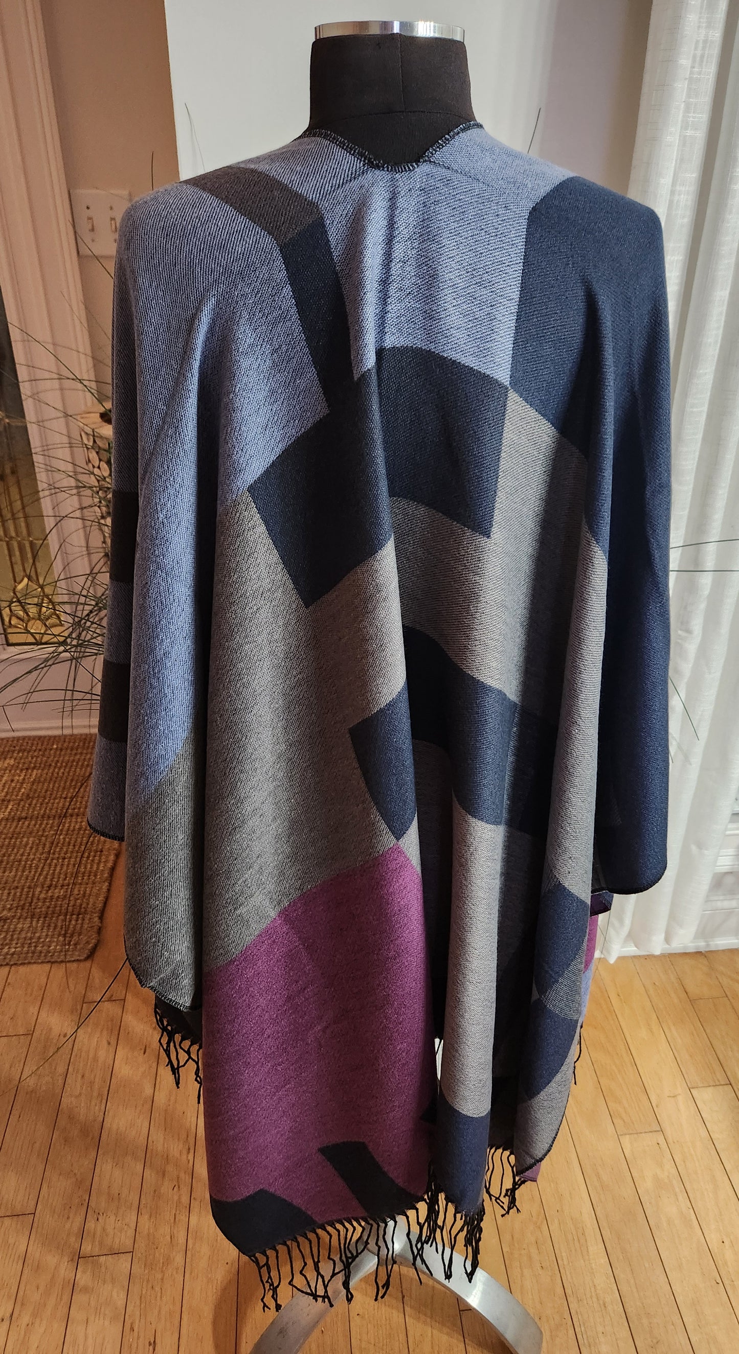 Purple & Blue Shawl One Size