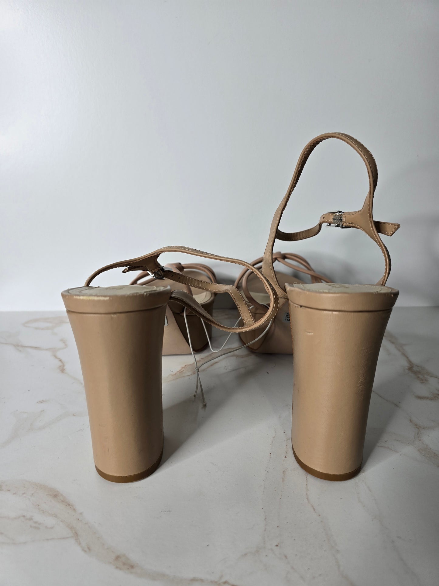 Schutz Nude Leather Platform Sandal Sz 11