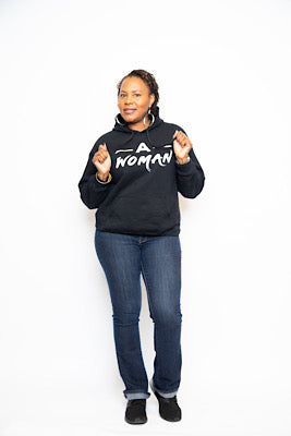 A Woman Hoodie Sweater - Black