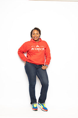 A Woman Hoodie Sweater - Red