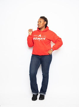 A Woman Hoodie Sweater - Red