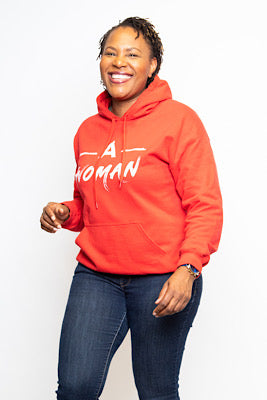 A Woman Hoodie Sweater - Red