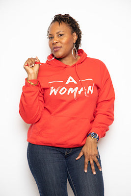 A Woman Hoodie Sweater - Red