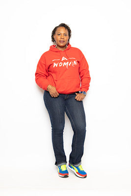 A Woman Hoodie Sweater - Red