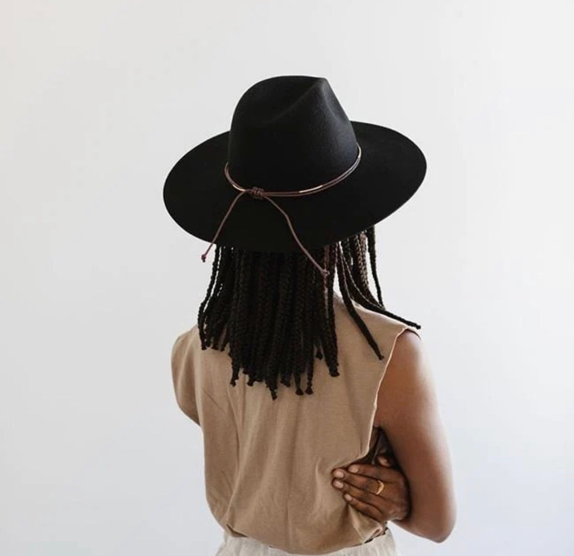 Scottie Wide Brim Fedora - Black
