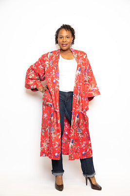 Tropicale Red Kimono