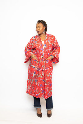 Tropicale Red Kimono