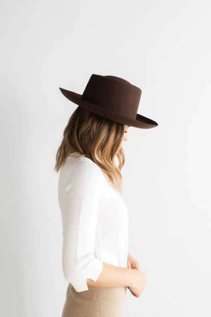 Ty Upturned Brim Fedora - Dark Brown