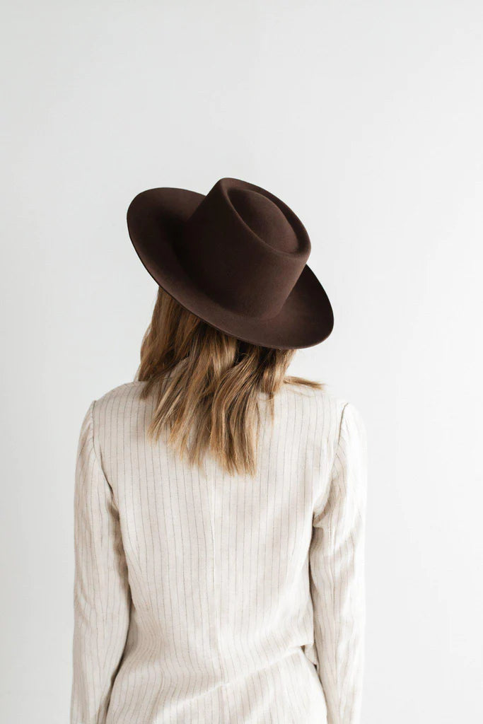Ty Upturned Brim Fedora - Dark Brown