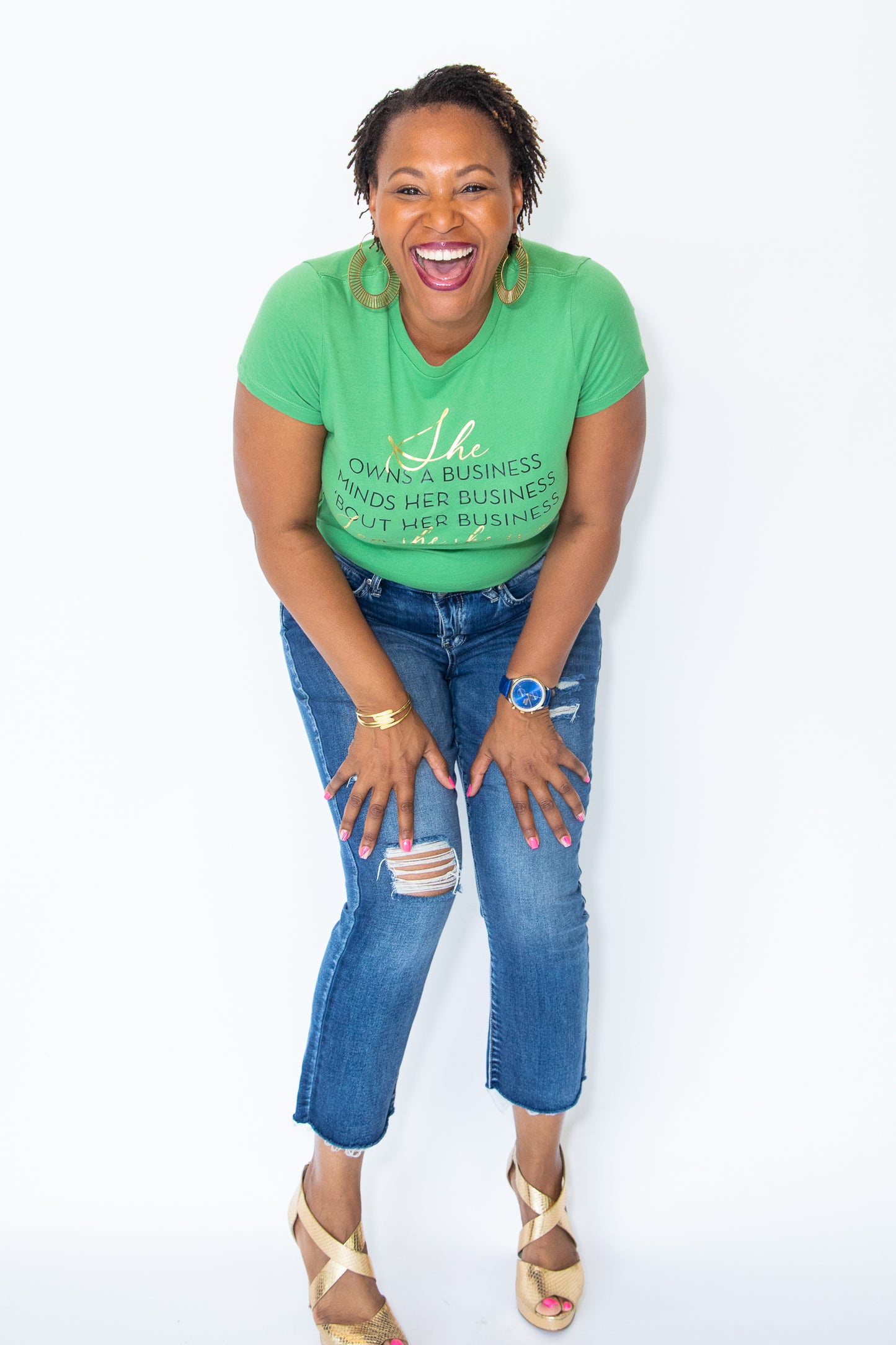 She Owns A Business Tee - Green