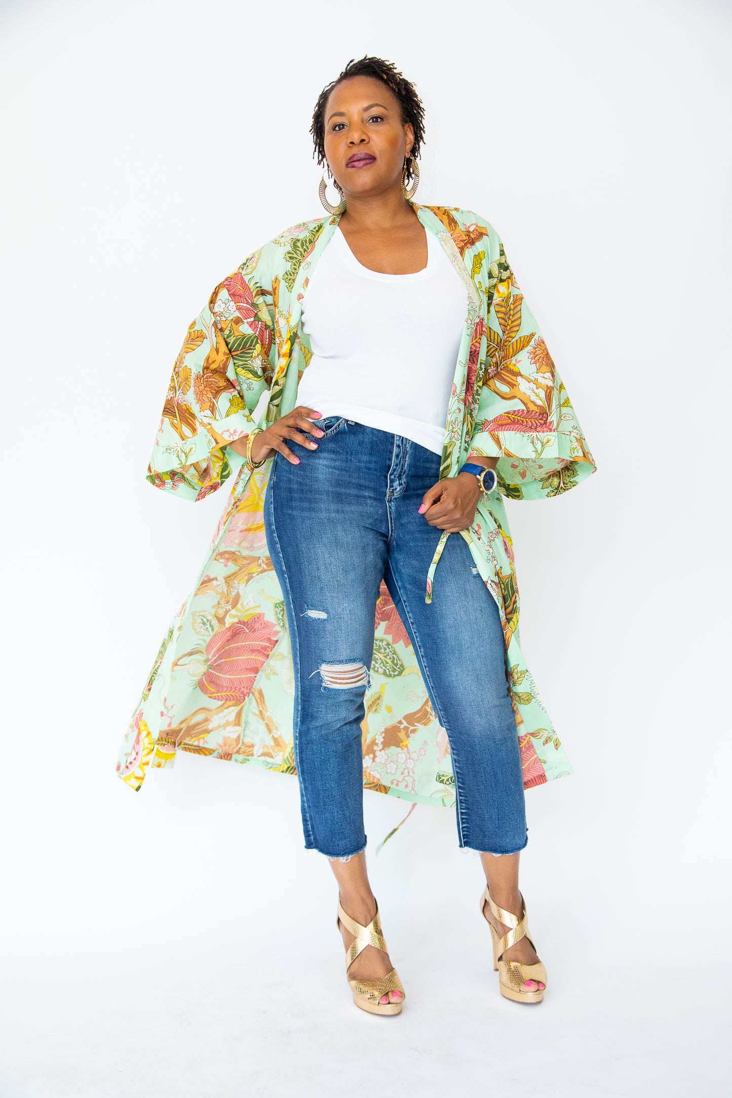 Tropicale Green Kimono