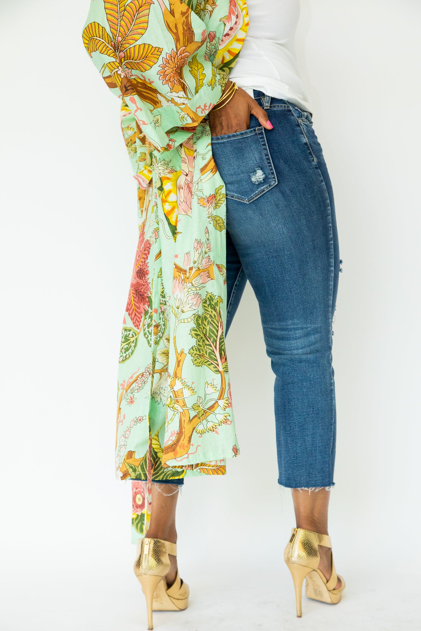Tropicale Green Kimono