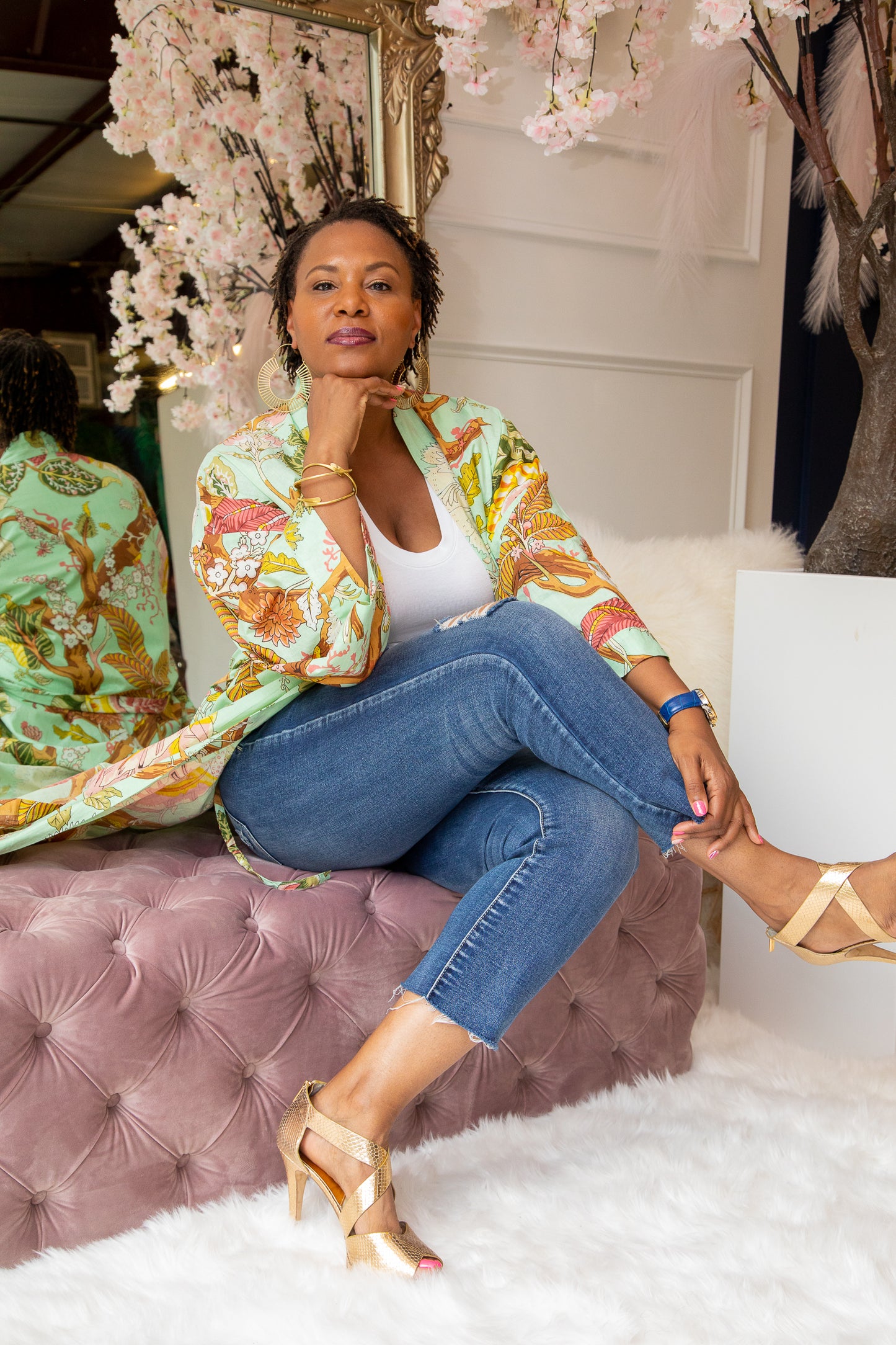 Tropicale Green Kimono