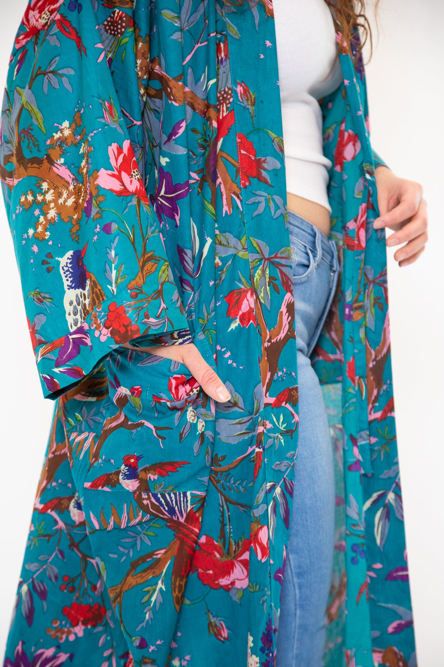 Tropicale Teal Kimono