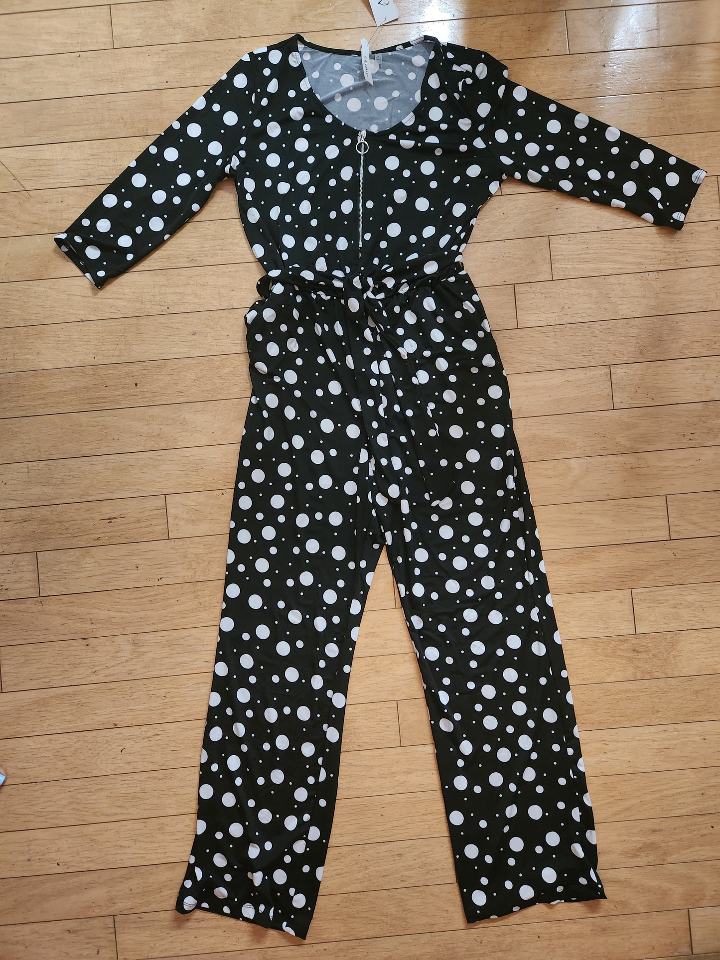 NY Collection Polka Dot Jumpsuit Sz M