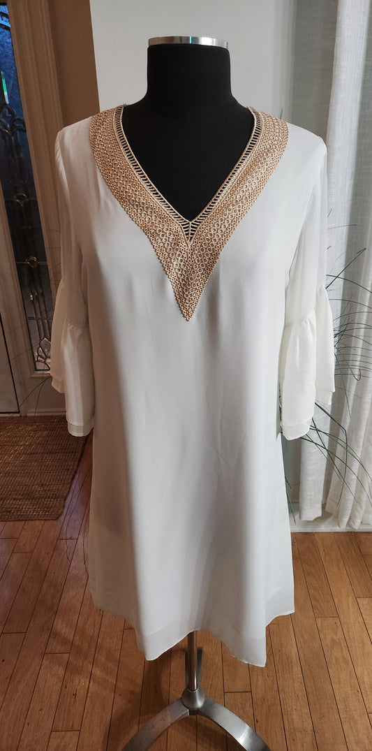 Hotouch White Shift Dress Sz S