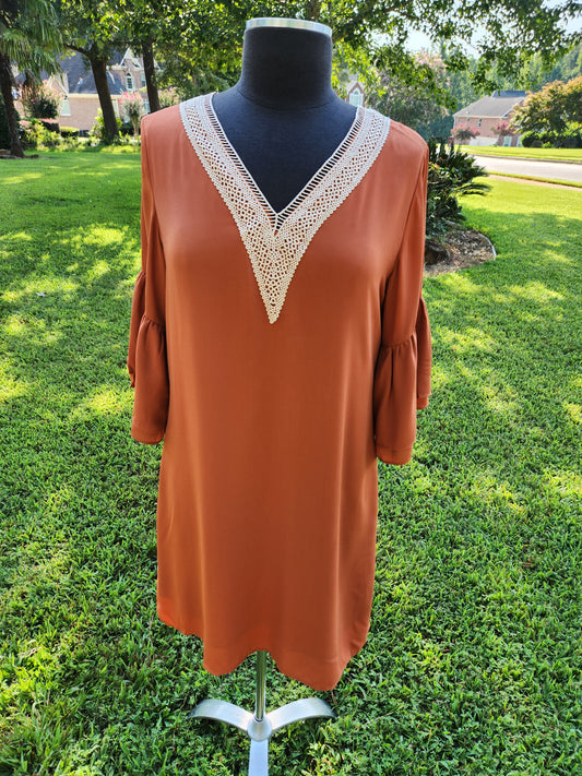 Hotouch Brown Shift Dress Sz S