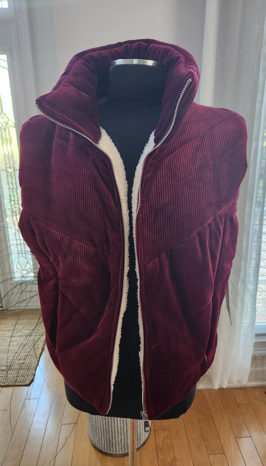 BBJ Burgundy Corduroy Vest Sz M/L