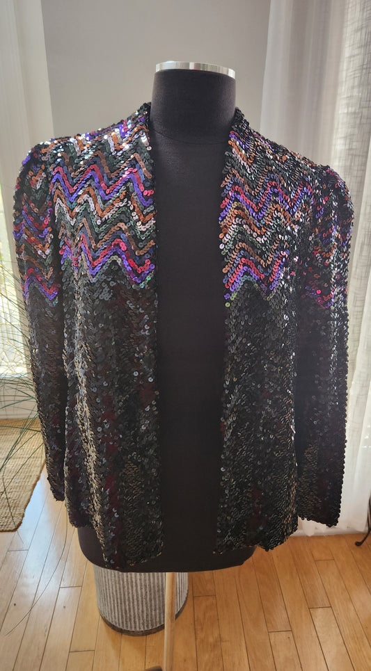 Vintage Sequined Blazer Sz S