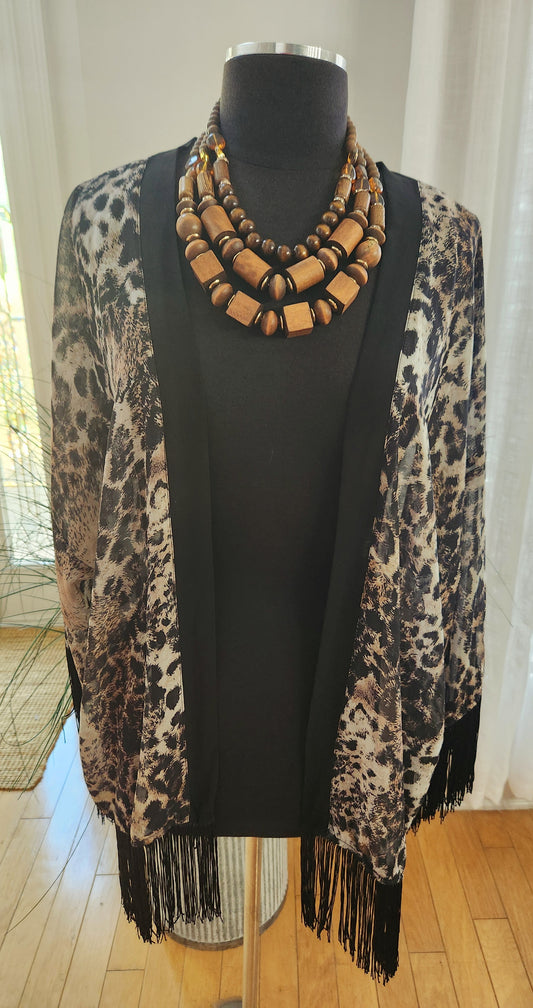 Ja Ja Animal Print Kimono Sz 1X